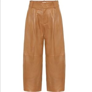 Vince cropped wide-leg leather pants in gorgeous camel color
